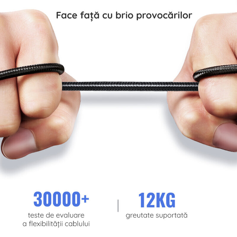 Cablu de date USB-C la Lightning Usams U71, 20W, 3m, negru