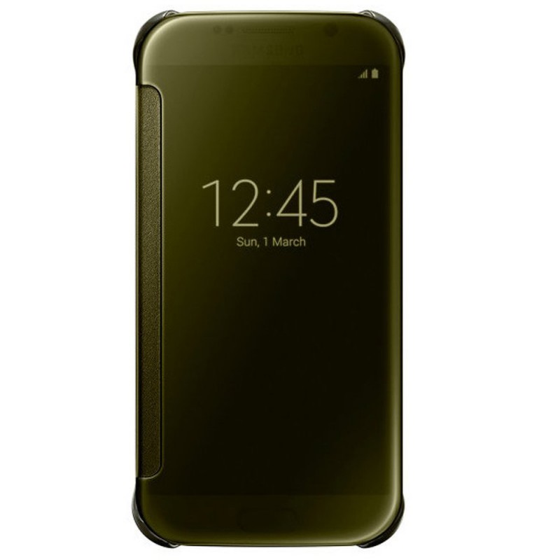 Husa Originala Samsung Galaxy S6 Edge G925 Clear View Cover Auriu