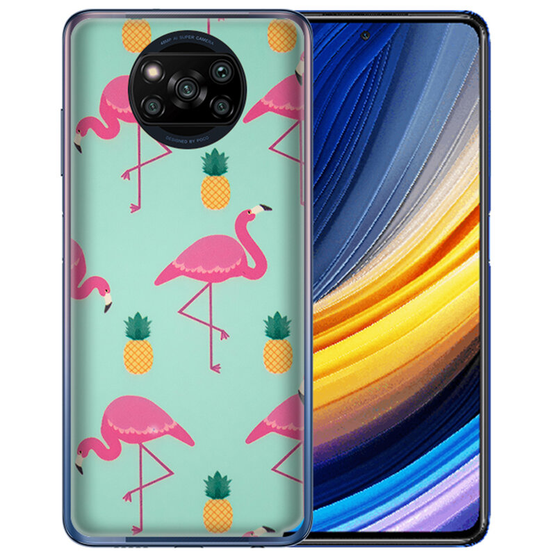 Skin Xiaomi Poco X3 - Sticker Mobster Autoadeziv Pentru Spate - Flamingo
