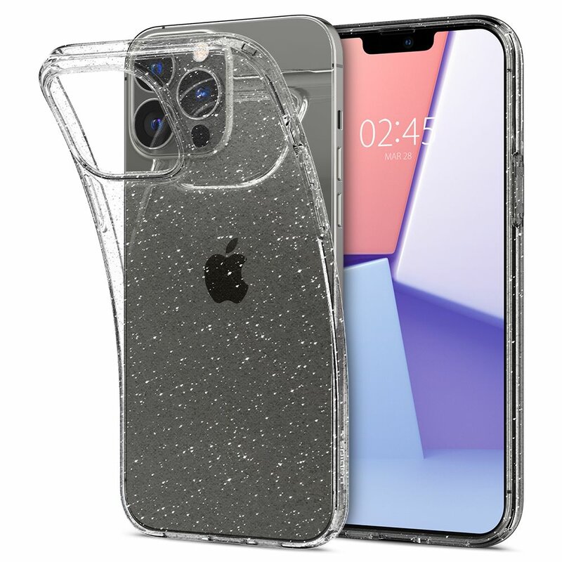 Husa iPhone 13 Pro Max Spigen Liquid Crystal Glitter, Crystal Quartz