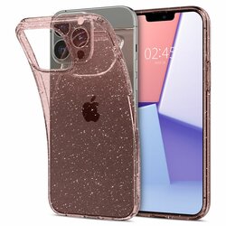 Husa iPhone 13 Pro Max Spigen Liquid Crystal Glitter, Rose Quartz