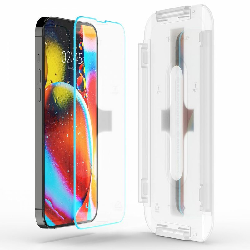 [Pachet 2x] Folie iPhone 13 Spigen Glas.tR EZ Fit, protectie senzor, AGL03386