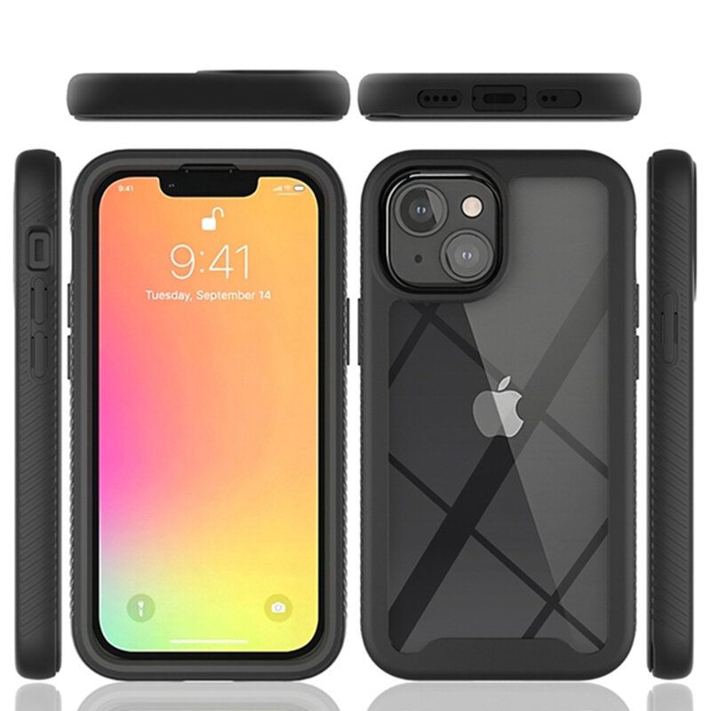 [Pachet 360°] Husa + Folie iPhone 13 mini Techsuit Defense, negru