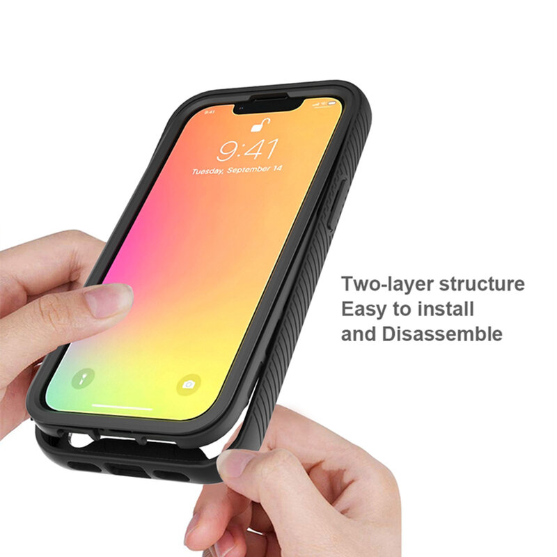 [Pachet 360°] Husa + Folie iPhone 13 mini Techsuit Defense, negru