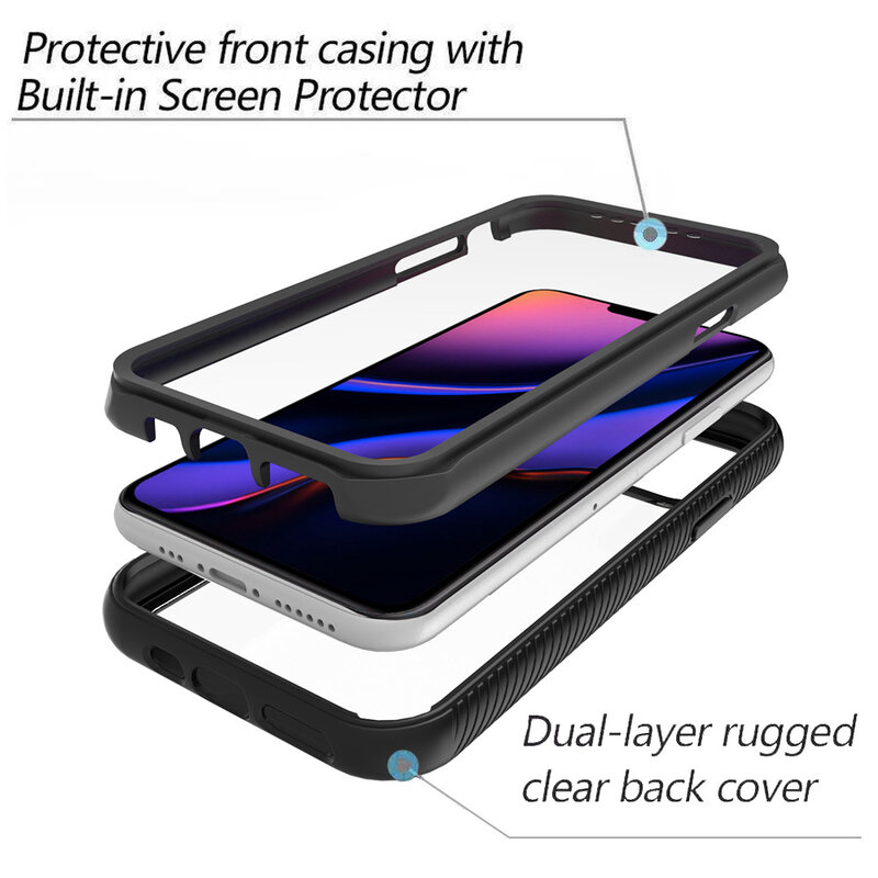 [Pachet 360°] Husa + Folie iPhone 13 mini Techsuit Defense, negru