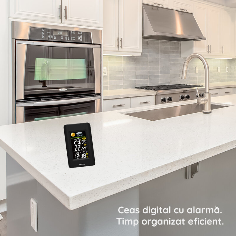 Statie meteo cu ceas Techno line WS 6447, interior - exterior