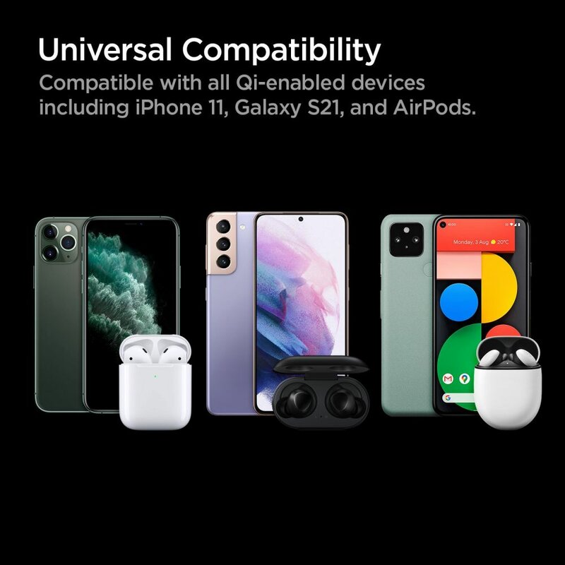 Incarcator wireless universal Spigen Power Arc PF2004, 15W, negru