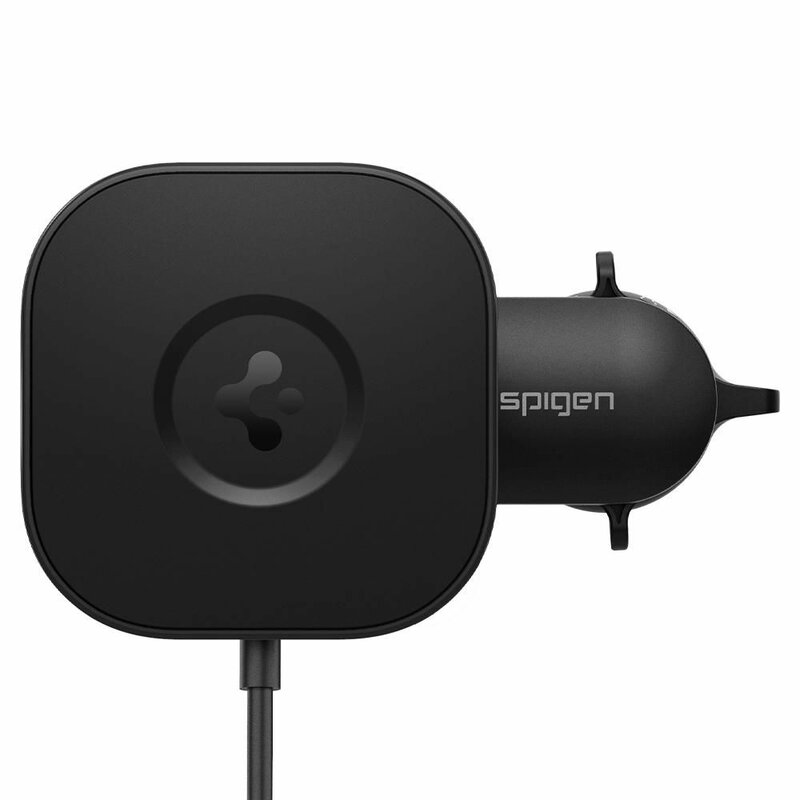 Suport auto Spigen ITS12W, incarcator wireless MagSafe, negru