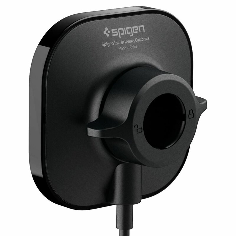 Suport auto Spigen ITS12W, incarcator wireless MagSafe, negru