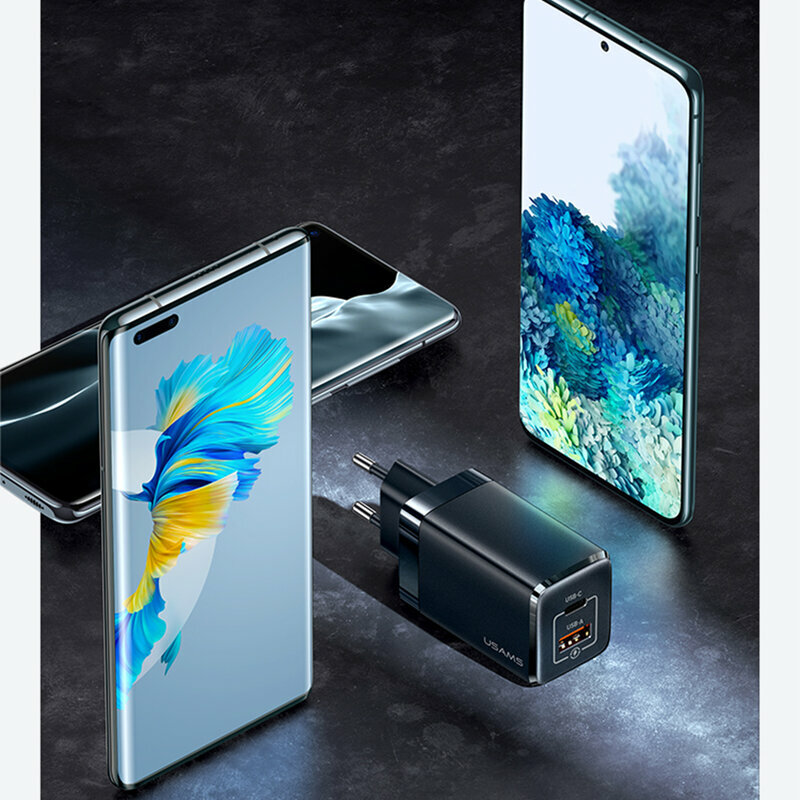 Incarcator priza Usams T41 Type-C PD45W, USB 27W, 47W, alb, US-CC137