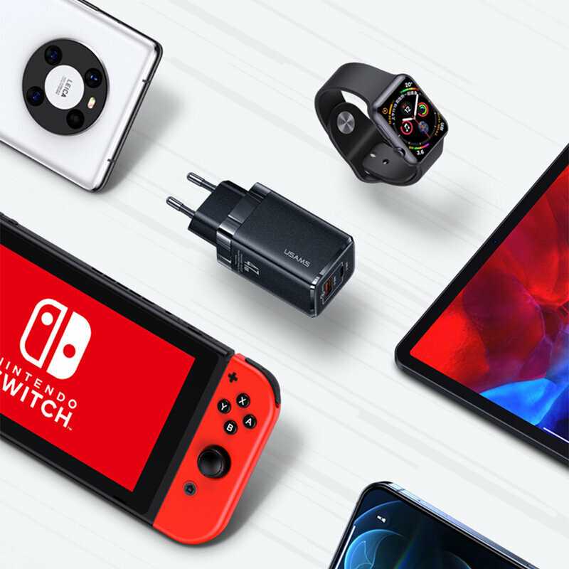 Incarcator priza Usams T41 Type-C PD45W, USB 27W, 47W, alb, US-CC137