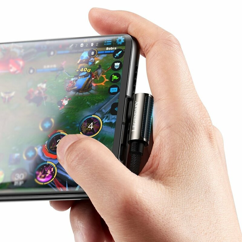 Cablu USB-C 90 grade Baseus Fast Charge 100W, 2m, negru, CATCS-A01