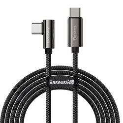 Cablu USB-C 90 grade Baseus Fast Charge 100W, 2m, negru, CATCS-A01