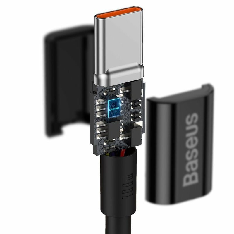 Cablu de date Type-C Baseus Fast Charge 100W, 1m, negru, CATYS-B01