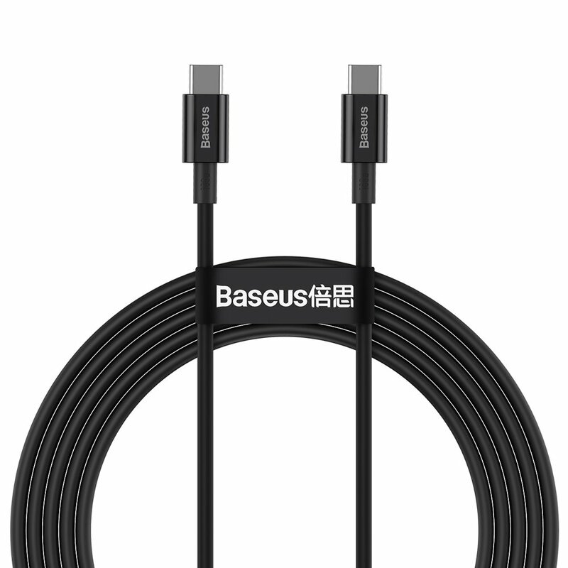Cablu de date Type-C Baseus Fast Charge 100W, 2m, negru, CATYS-C01
