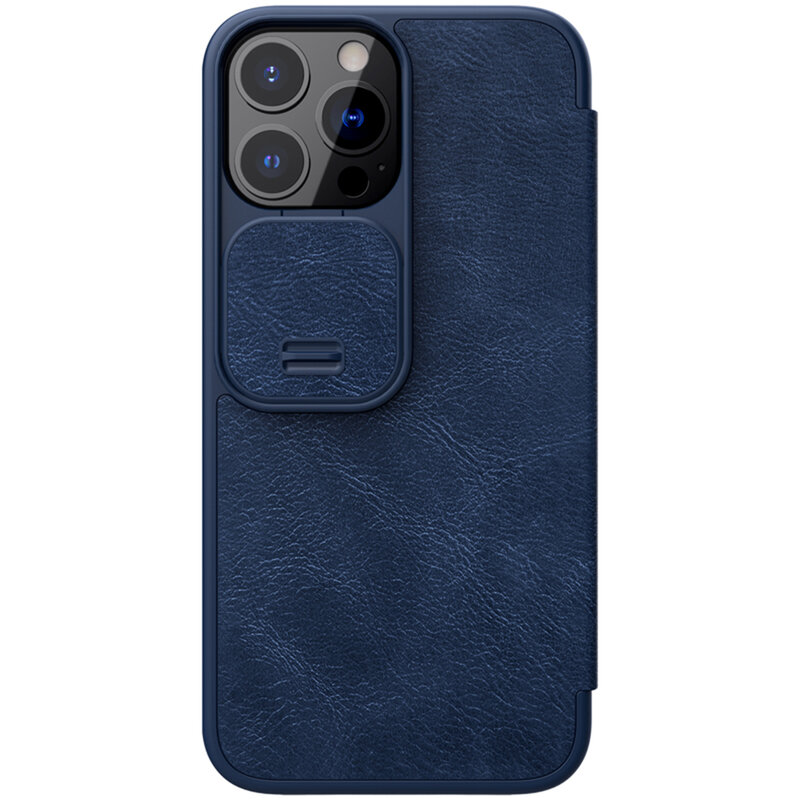 Husa iPhone 13 Pro Max Nillkin QIN Pro Leather, albastru