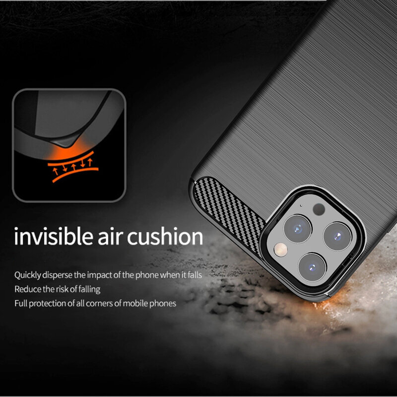 Husa iPhone 13 Pro Techsuit Carbon Silicone, negru