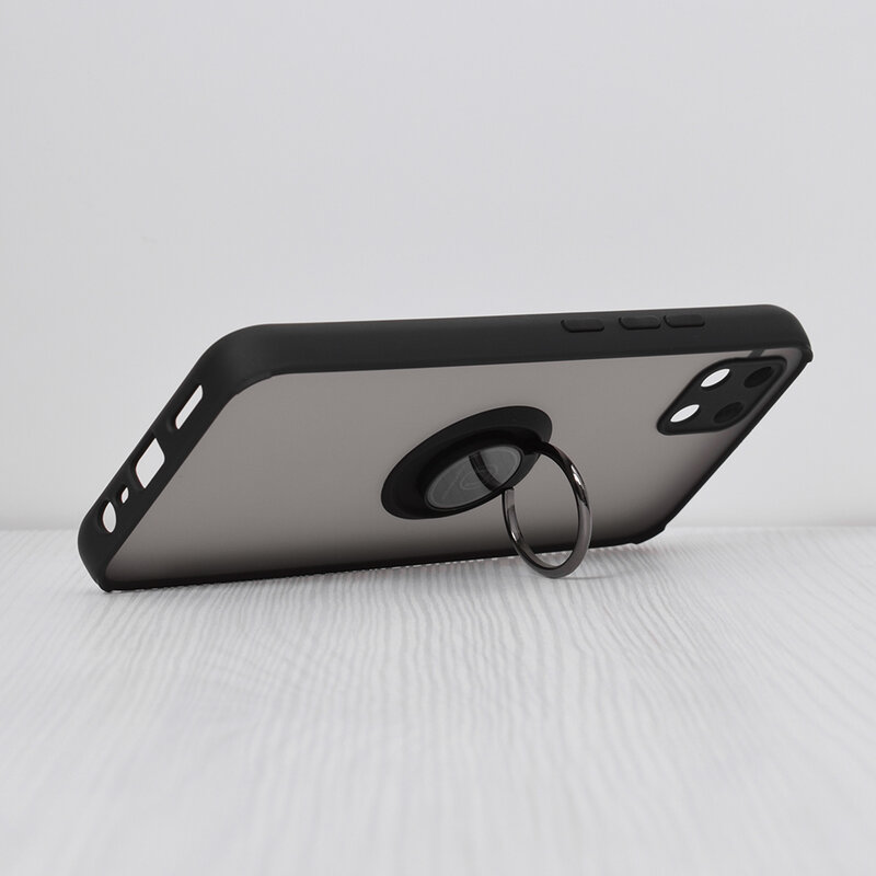 Husa Realme C11 Techsuit Glinth Cu Inel Suport Stand Magnetic - Negru