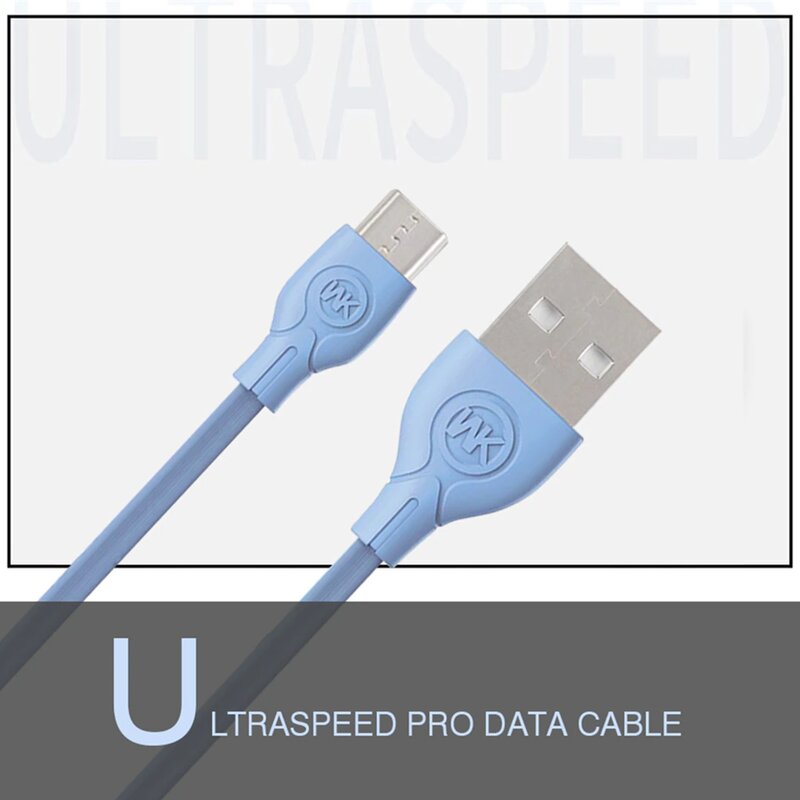 Cablu de date Micro-USB WK Design Ultra Speed Cu Lungimea de 1.0M - Albastru