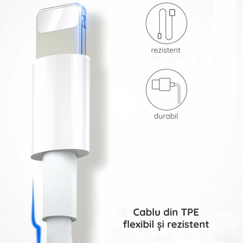 Cablu de date Lightning LDNIO SY-03 100CM 2.1A - Alb