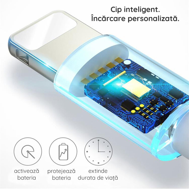 Cablu de date Lightning LDNIO SY-03 100CM 2.1A - Alb