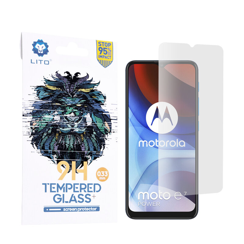 Folie sticla Motorola Moto E7 Power Lito 9H Tempered Glass, clear