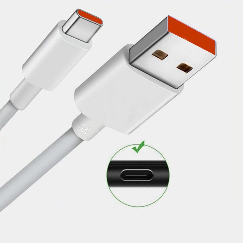 Cablu de date Type-C Xiaomi original Fast Charge 5A, 1m, alb, bulk