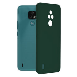 Husa Motorola Moto E7 Techsuit Soft Edge Silicone, verde inchis