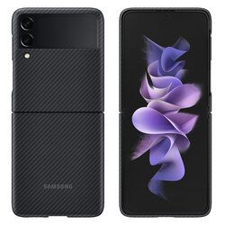 Husa Kevlar originala Samsung Galaxy Z Flip3 5G Aramid Cover, negru