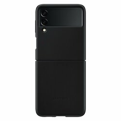 Husa originala Samsung Galaxy Z Flip3 5G Leather Cover, negru