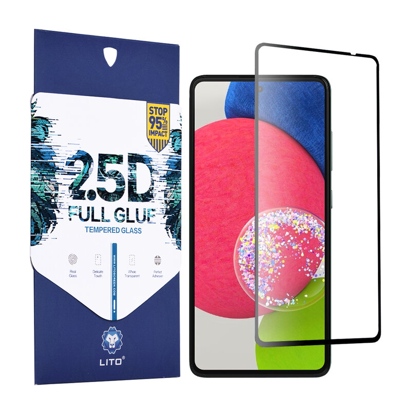 Folie sticla Samsung Galaxy A52s 5G Lito 2.5D Full Glue, negru