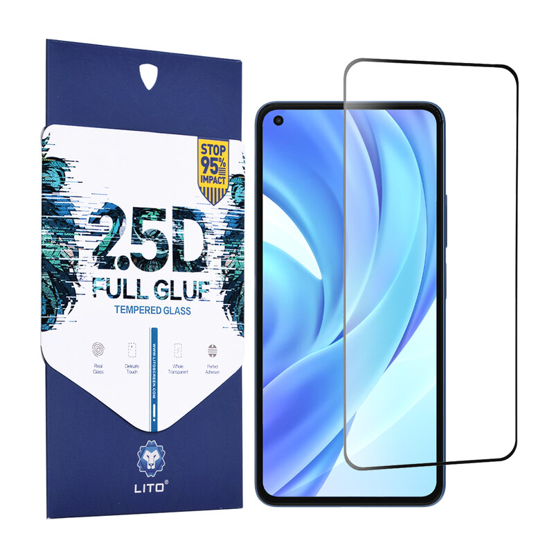 Folie sticla Xiaomi Mi 11 Lite Lito 2.5D Full Glue, negru