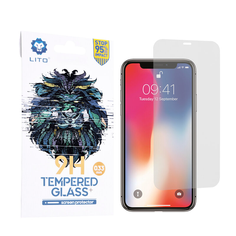 Folie Sticla iPhone XS Lito 9H Tempered Glass - Clear