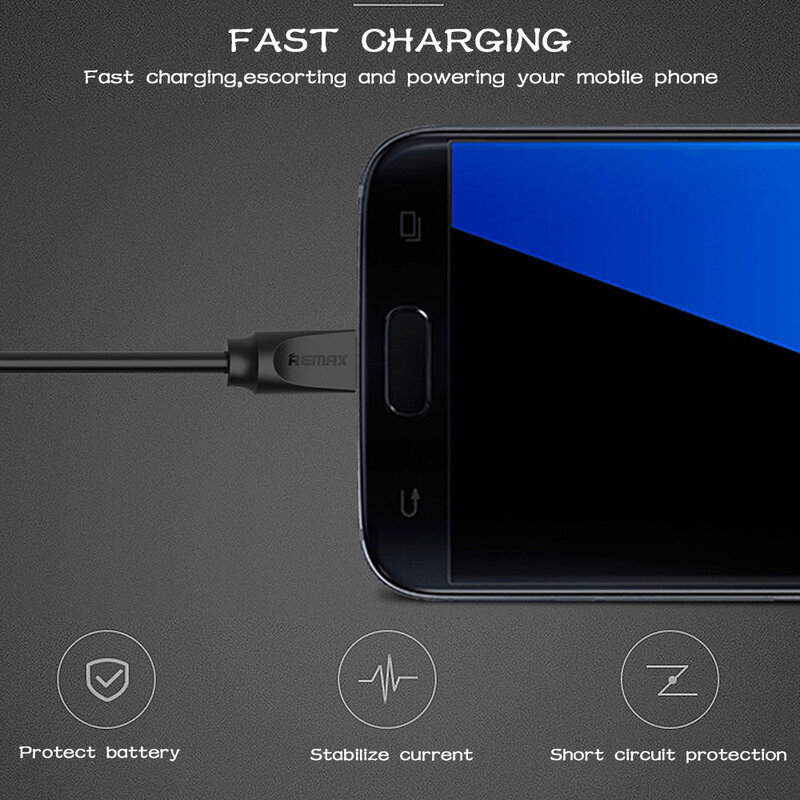 Cablu de date Micro-USB Remax RC-117m 1M 2.4A - Alb