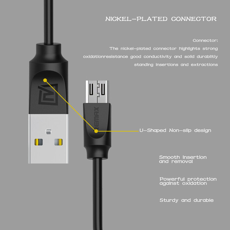 Cablu de date Micro-USB Remax RC-117m 1M 2.4A - Alb