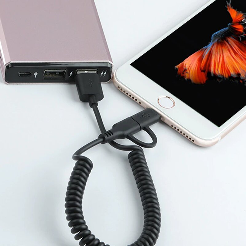 Cablu De Date 2in1Lightning si Micro-USB Awei CL-53 Fast Charge 2.4A - Alb