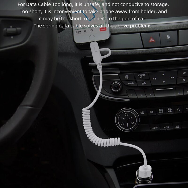 Cablu De Date 2in1Lightning si Micro-USB Awei CL-53 Fast Charge 2.4A - Alb