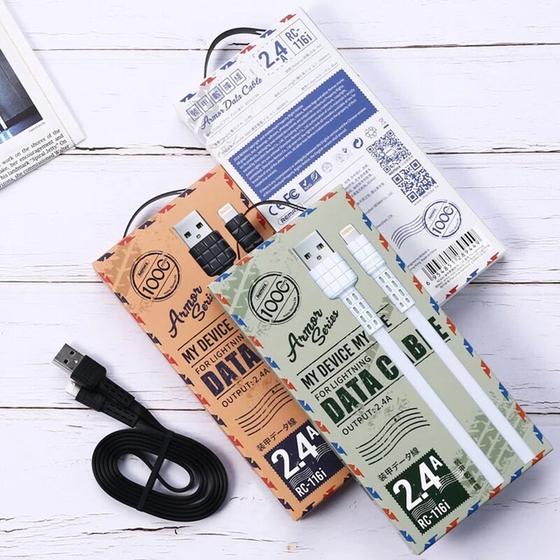 Cablu de date Lightning Remax RC-116i 1M 2.4A - Albastru