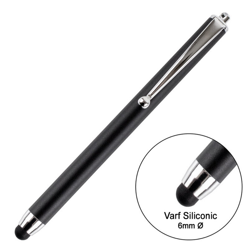 Stylus Pen Mobster, universal, Android, iOS, aluminiu, 6mm, negru, 1SXC-165