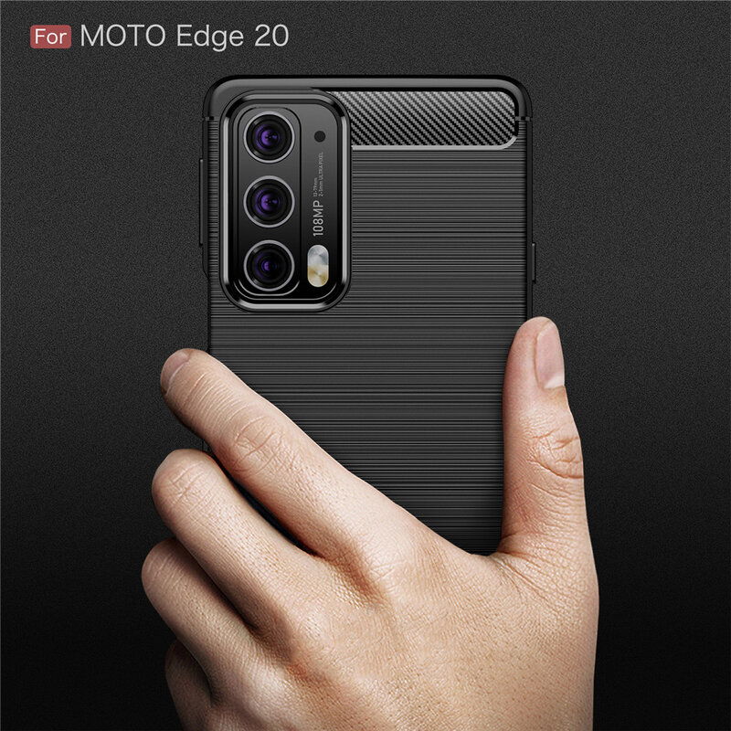 Husa Motorola Edge 20 Techsuit Carbon Silicone - Negru