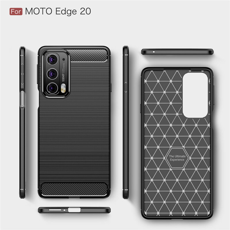 Husa Motorola Edge 20 Techsuit Carbon Silicone - Negru