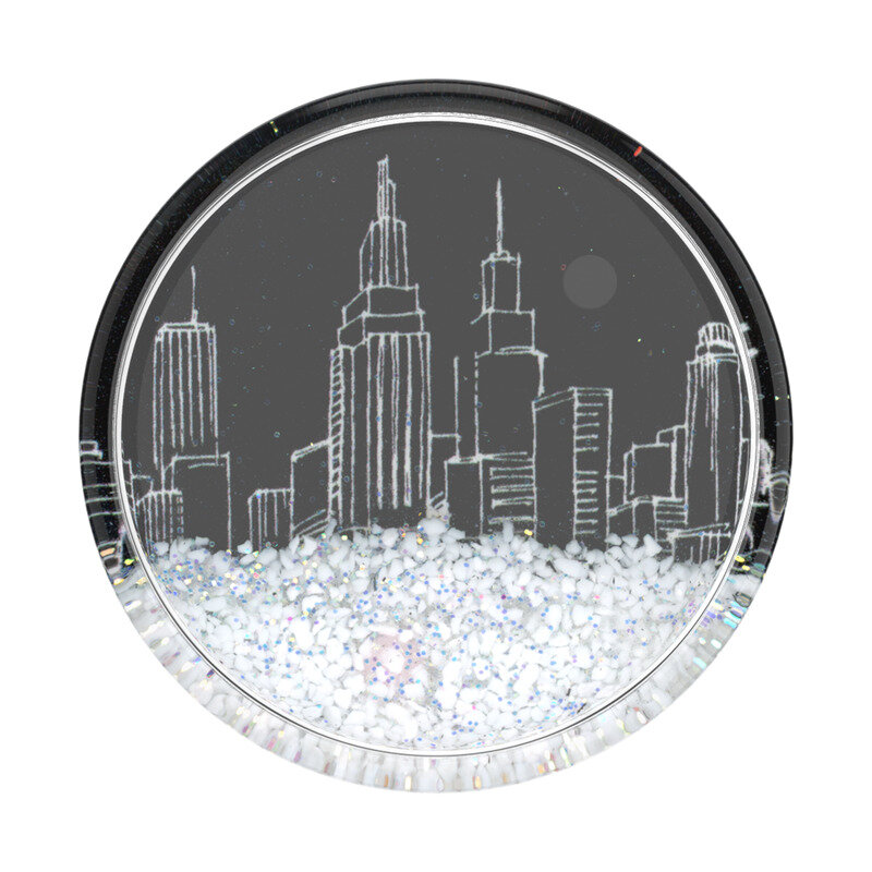 Popsockets original, suport cu functii multiple, Tidepool Snowglobe Cityscape