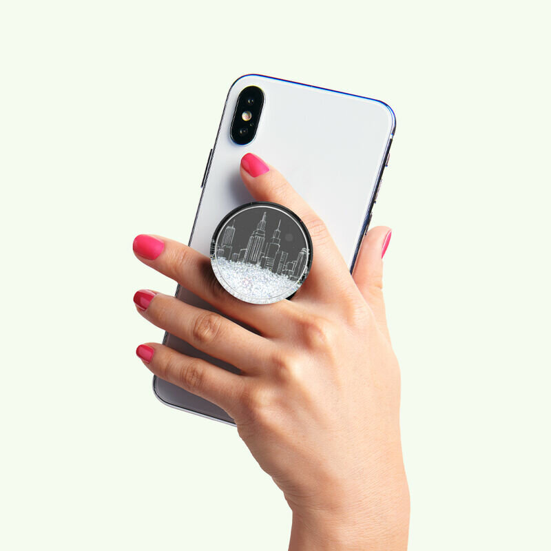 Popsockets original, suport cu functii multiple, Tidepool Snowglobe Cityscape