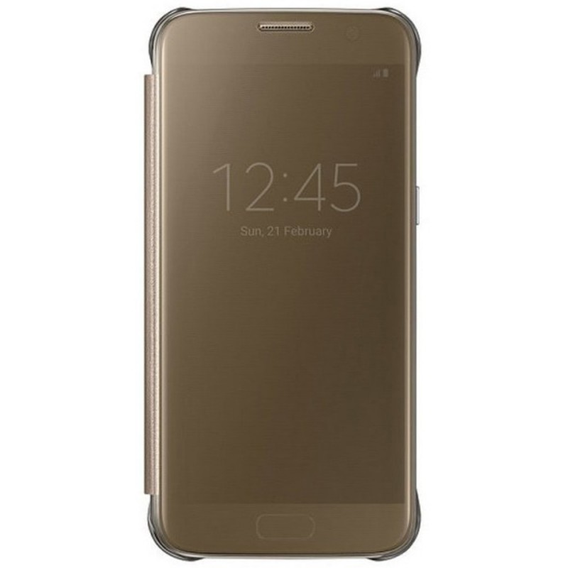 Husa Originala Samsung Galaxy S7 G930 Clear View Cover Auriu
