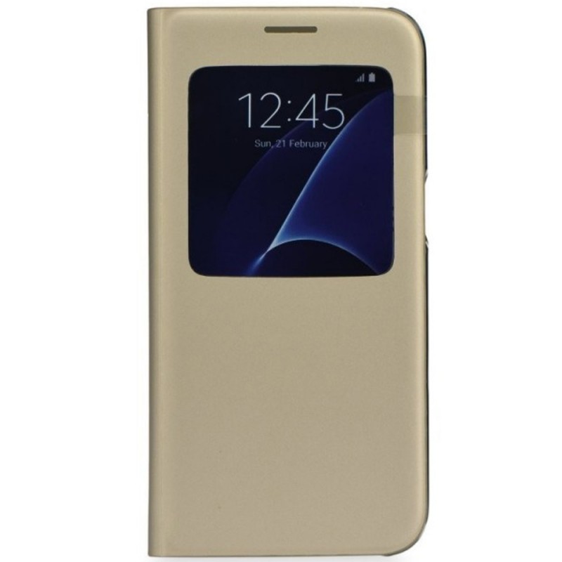 Husa Originala Samsung Galaxy S7 G930 S-View Cover Auriu