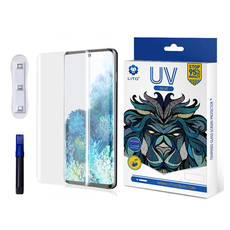 Folie Sticla Samsung Galaxy S20 5G Lito UV Glue 9H Cu Lampa Si Adeziv Lichid - Clear