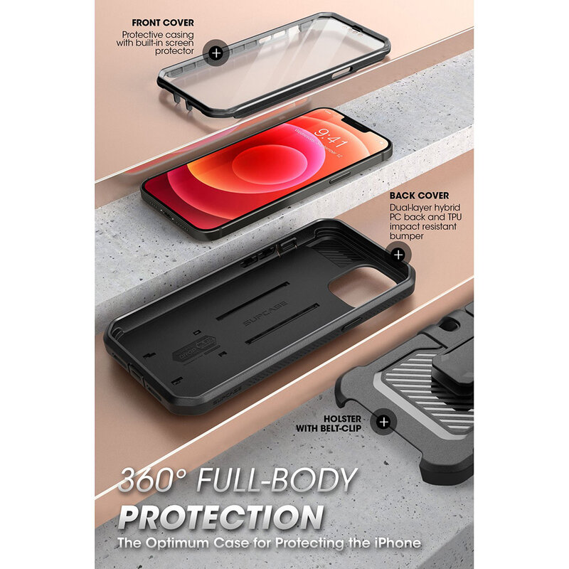 Husa iPhone 13 Pro Max Supcase Unicorn Beetle Pro, negru