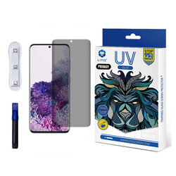 Folie Sticla Samsung Galaxy S20 Lito UV Glue PRIVACY 9H Cu Lampa Si Adeziv Lichid - Clear