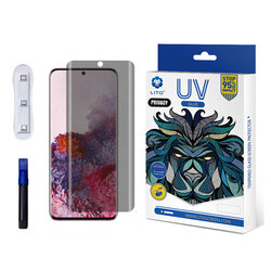 Folie Sticla Samsung Galaxy S20 Ultra Lito UV Glue PRIVACY 9H Cu Lampa Si Adeziv Lichid - Clear