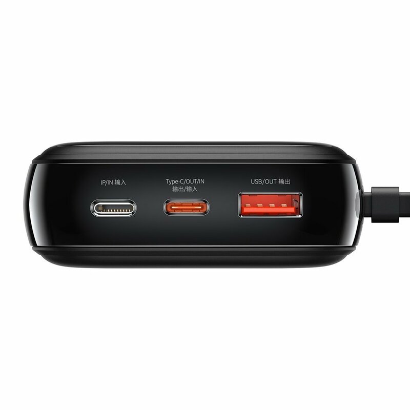 Acumulator extern 20000mAh Baseus cu cablu Type-C, negru, PPQD-I01